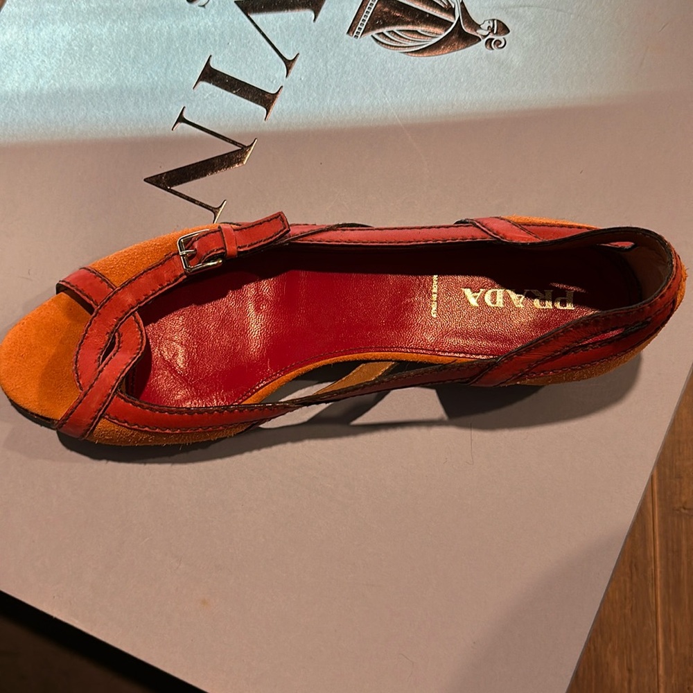 Suede Prada flats - gently worn in beautiful shape - size 40